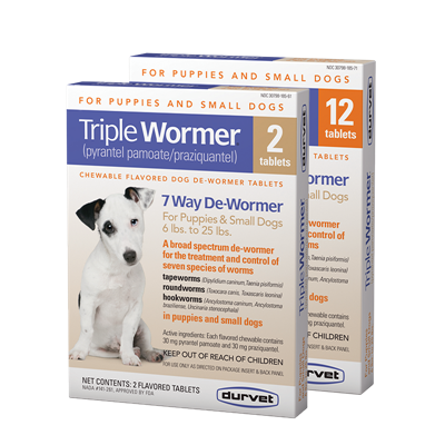 TRIPLE WORMER Small Dog 6-25lb 12ct