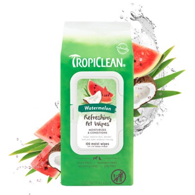 TROPICLEAN WATERMELON 2in1 WIPES 100ct